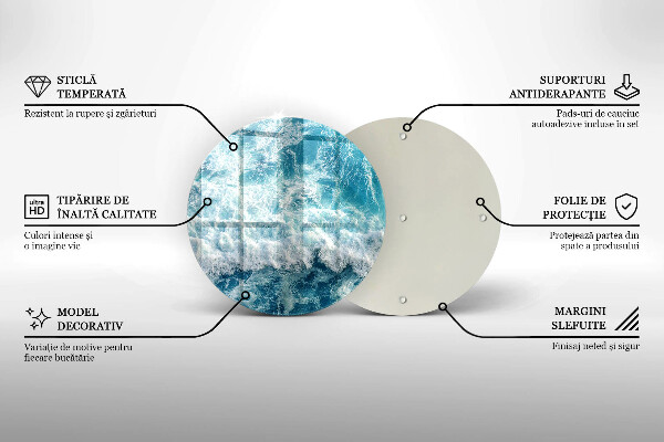 Skleněné krájecí prkénko Vlny mořské vody