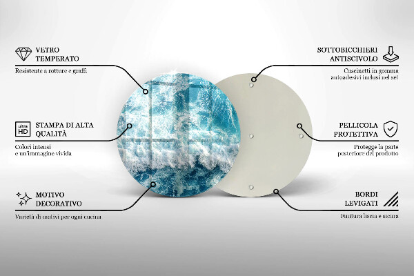 Skleněné krájecí prkénko Vlny mořské vody