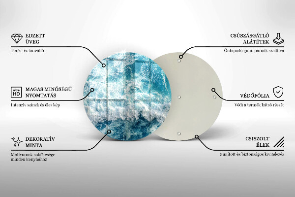 Skleněné krájecí prkénko Vlny mořské vody