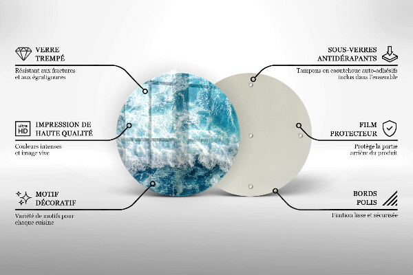 Skleněné krájecí prkénko Vlny mořské vody