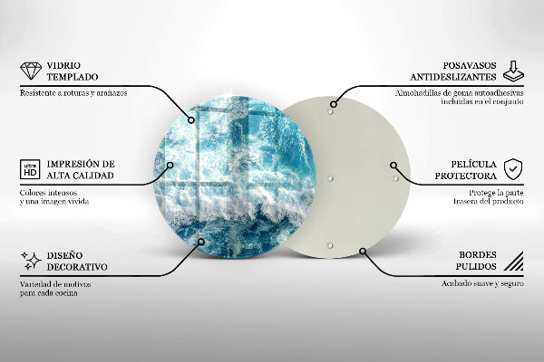 Skleněné krájecí prkénko Vlny mořské vody