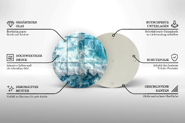 Skleněné krájecí prkénko Vlny mořské vody