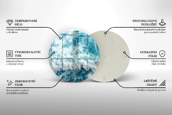 Skleněné krájecí prkénko Vlny mořské vody