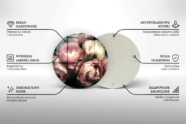 Skleněná deska do kuchyně Pivoňkové květy