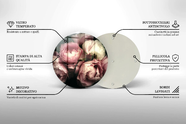 Skleněná deska do kuchyně Pivoňkové květy