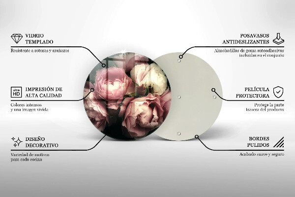 Skleněná deska do kuchyně Pivoňkové květy