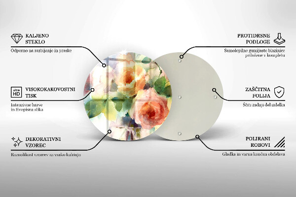 Skleněná deska do kuchyně Malované květiny