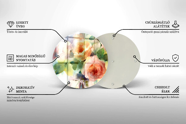 Skleněná deska do kuchyně Malované květiny