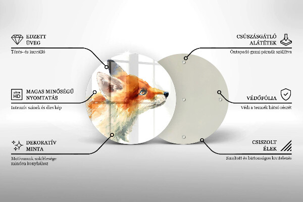 Skleněná deska do kuchyně Malovaná liška