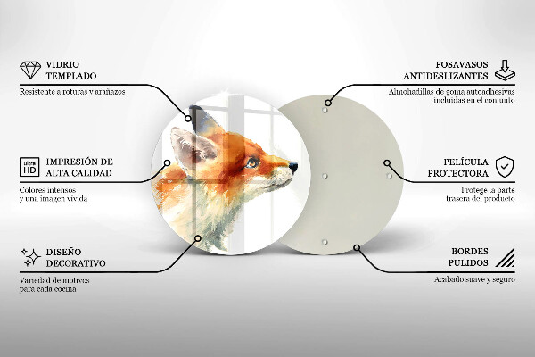 Skleněná deska do kuchyně Malovaná liška