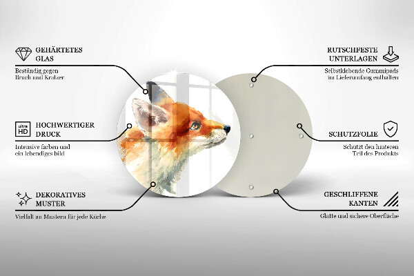 Skleněná deska do kuchyně Malovaná liška