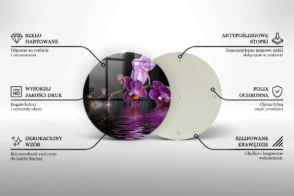 Skleněná deska do kuchyně Orchidejová zenová voda