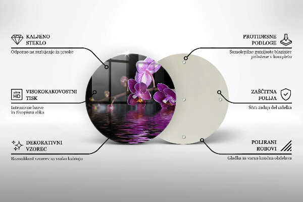 Skleněná deska do kuchyně Orchidejová zenová voda