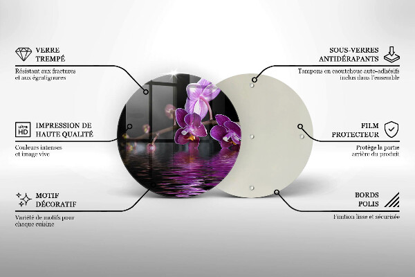 Skleněná deska do kuchyně Orchidejová zenová voda