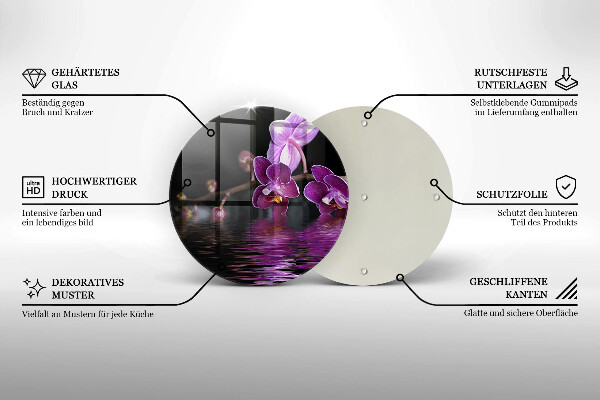 Skleněná deska do kuchyně Orchidejová zenová voda