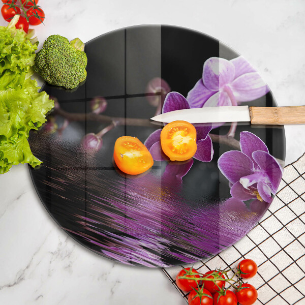 Skleněná deska do kuchyně Orchidejová zenová voda