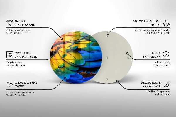 Skleněná deska do kuchyně Barevné papouščí peří