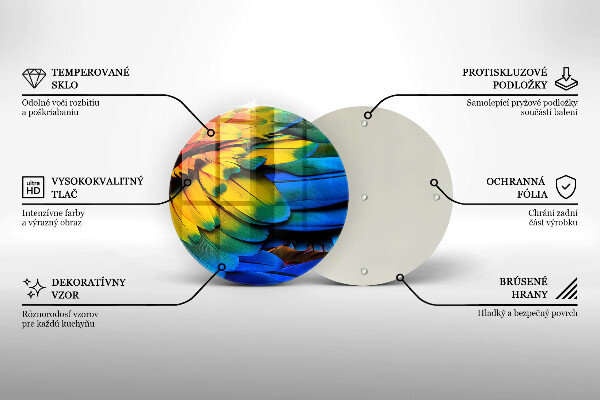 Skleněná deska do kuchyně Barevné papouščí peří