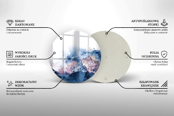 Krájecí prkénko skleněné Abstraktní malované hory