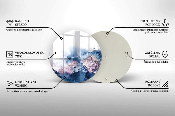 Krájecí prkénko skleněné Abstraktní malované hory