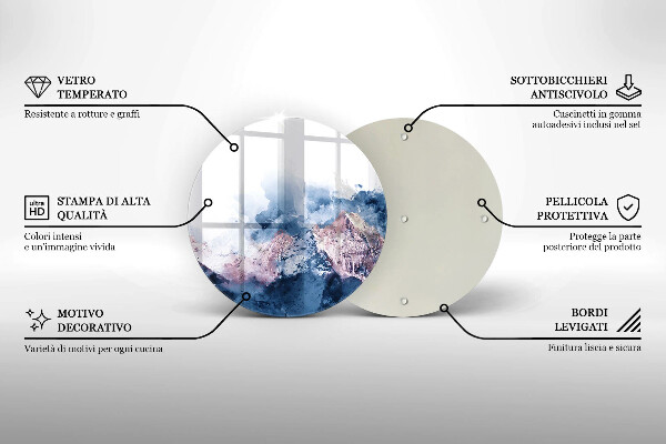 Krájecí prkénko skleněné Abstraktní malované hory