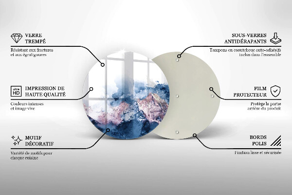 Krájecí prkénko skleněné Abstraktní malované hory