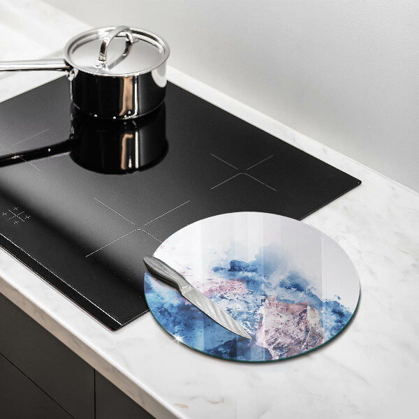 Krájecí prkénko skleněné Abstraktní malované hory