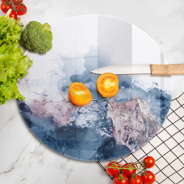 Krájecí prkénko skleněné Abstraktní malované hory