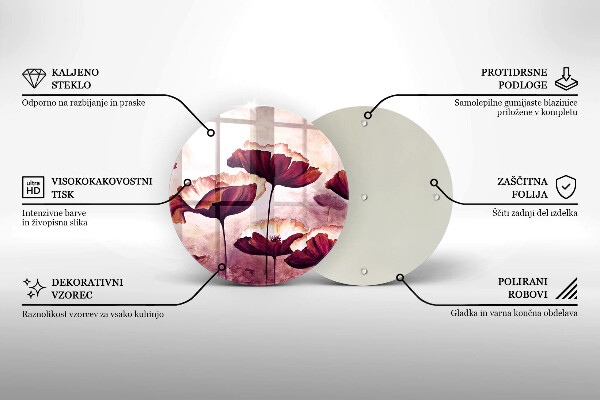 Skleněná deska do kuchyně Malování květin