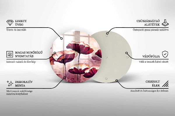 Skleněná deska do kuchyně Malování květin