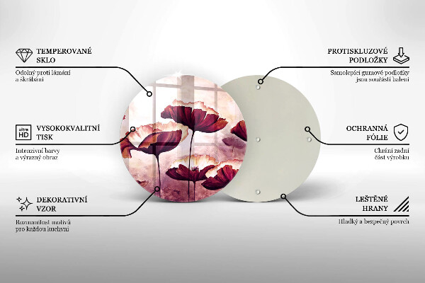 Skleněná deska do kuchyně Malování květin