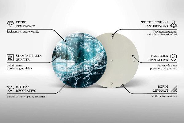 Skleněná deska do kuchyně Pěnivé vlny vody