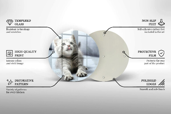 Skleněná deska do kuchyně Malé roztomilé kotě