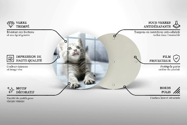 Skleněná deska do kuchyně Malé roztomilé kotě