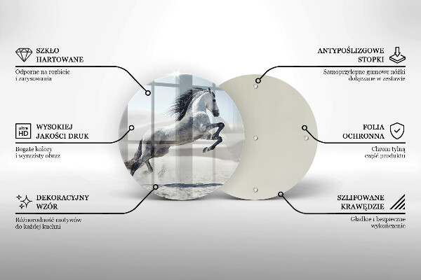 Skleněná deska do kuchyně Oře z bílého koně