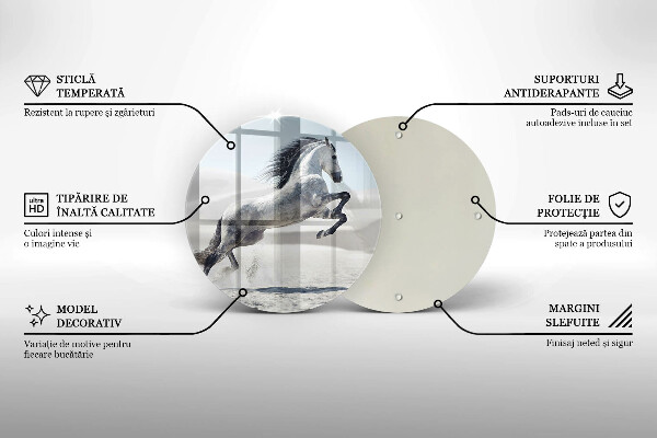 Skleněná deska do kuchyně Oře z bílého koně