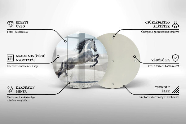 Skleněná deska do kuchyně Oře z bílého koně