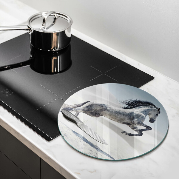 Skleněná deska do kuchyně Oře z bílého koně