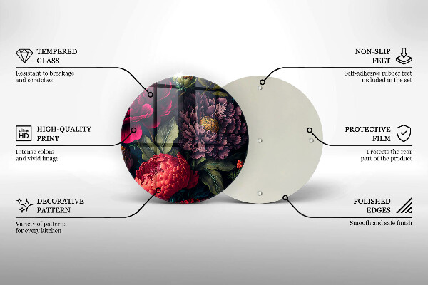 Krájecí prkénko skleněné Krásné květiny