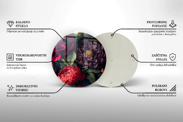 Krájecí prkénko skleněné Krásné květiny