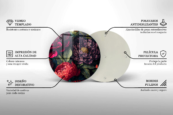 Krájecí prkénko skleněné Krásné květiny