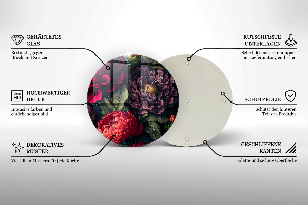 Krájecí prkénko skleněné Krásné květiny