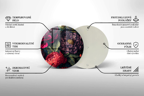 Krájecí prkénko skleněné Krásné květiny