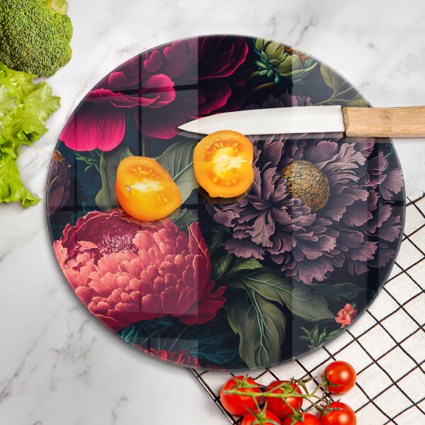 Krájecí prkénko skleněné Krásné květiny