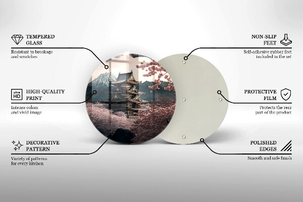 Krájecí prkénko skleněné Japonská stavební krajina