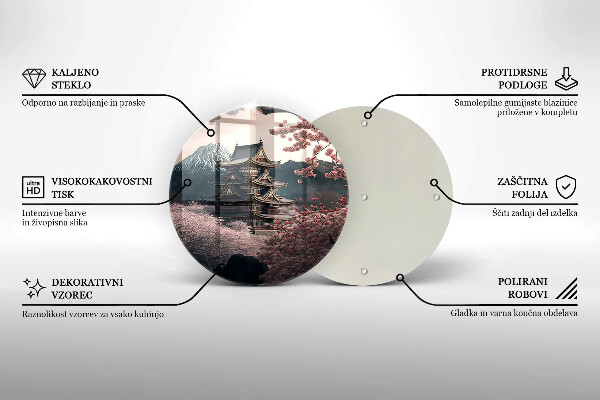 Krájecí prkénko skleněné Japonská stavební krajina