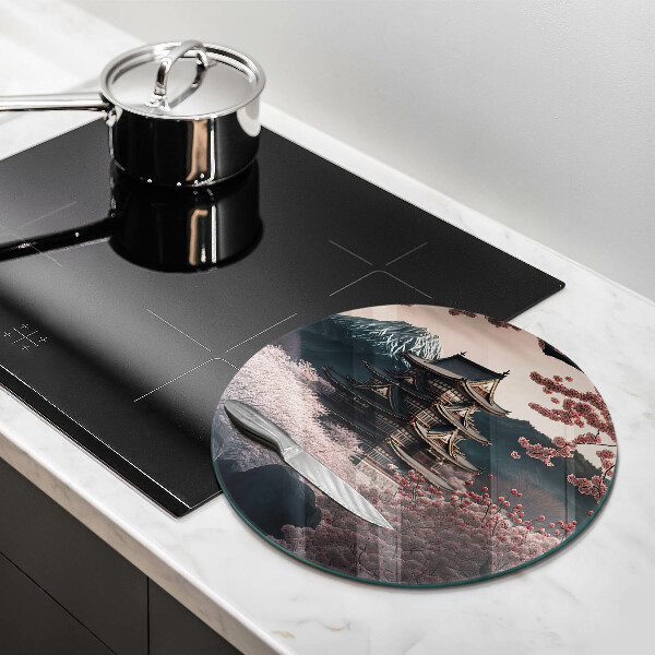 Krájecí prkénko skleněné Japonská stavební krajina