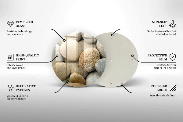 Skleněná deska do kuchyně Vzor oválných kamenů