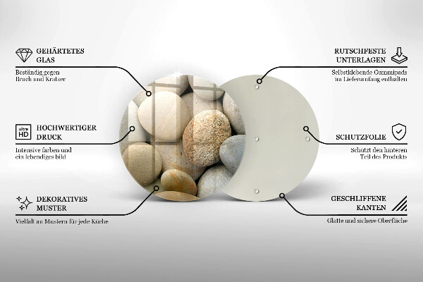 Skleněná deska do kuchyně Vzor oválných kamenů