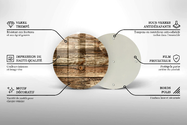 Skleněná deska do kuchyně Textura dřevěného prkna